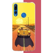 Aksesuarist Honor 9x Uyumlu Gün Batımına Yolculuk Baskılı Silikon Kılıf