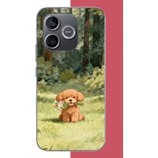 Aksesuarist Honor 600 Uyumlu Peluş Köpek Baskılı Silikon Kılıf
