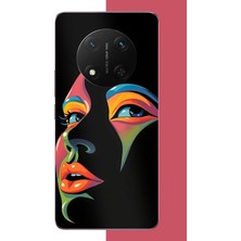 Aksesuarist Honor X9C Uyumlu Renkli Yüzler Baskılı Silikon Kılıf