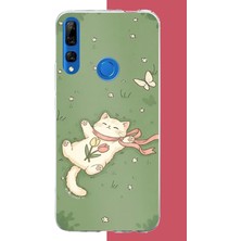 Aksesuarist Honor 9x Uyumlu Fularlı Kedi Baskılı Silikon Kılıf