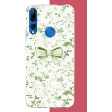 Aksesuarist Honor 9x Uyumlu Yeşil Fiyonk Pattern Baskılı Silikon Kılıf