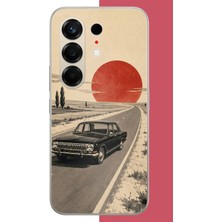 Aksesuarist Tecno Camon 50 Uyumlu Kızıl Güneşe Doğru Baskılı Silikon Kılıf