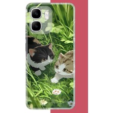 Aksesuarist Infinix Smart 10 Uyumlu Yavru Kediler Baskılı Silikon Kılıf