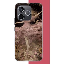 Aksesuarist Honor 600 Uyumlu Pembe Elbiseli Kadın Baskılı Silikon Kılıf