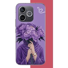 Aksesuarist Honor 600 Uyumlu Mor Çiçeklerin Ardında Baskılı Silikon Kılıf