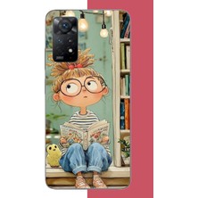 Aksesuarist Redmi Note 11E Uyumlu Kitapçı Kız Baskılı Silikon Kılıf