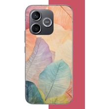 Aksesuarist Honor 600 Uyumlu Renkli Yaprak Baskılı Silikon Kılıf