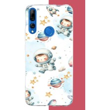 Aksesuarist Honor 9x Uyumlu Minik Astronot Baskılı Silikon Kılıf