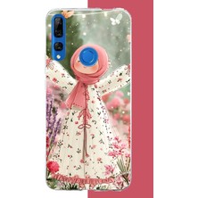 Aksesuarist Honor 9x Uyumlu Beyaz Elbiseli Kız Baskılı Silikon Kılıf