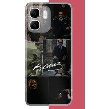 Aksesuarist Infinix Smart 10 Uyumlu Atatürk Kolajı Baskılı Silikon Kılıf