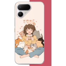 Aksesuarist Tecno Pova Curve 2 Uyumlu Kawaii Yavru Kediler Baskılı Silikon Kılıf