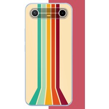 Aksesuarist Tecno Spark Slim 5g Uyumlu Retro Renk Şeritleri Baskılı Silikon Kılıf