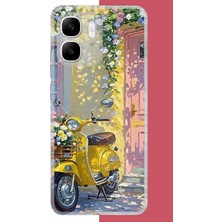 Aksesuarist Infinix Smart 10 Uyumlu Sarı Mobilet Baskılı Silikon Kılıf
