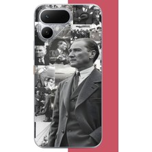 Aksesuarist Tecno Pova Curve 2 Uyumlu Atatürk Kolaj.jpeg Baskılı Silikon Kılıf