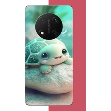 Aksesuarist Honor X9C Uyumlu Sevimli Kaplumbağa Baskılı Silikon Kılıf