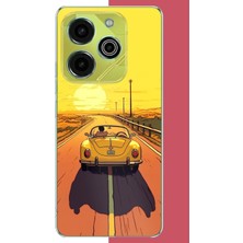 Aksesuarist Tecno Pova 6 Pro Uyumlu Gün Batımına Yolculuk Baskılı Silikon Kılıf