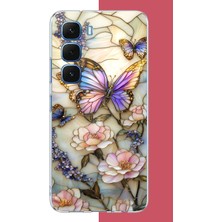 Aksesuarist Infinix Hot 60-60I Uyumlu Renkli Baskı Kelebek Baskılı Silikon Kılıf