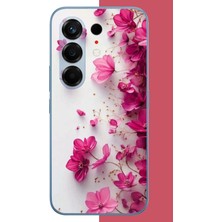 Aksesuarist Tecno Camon 50 Pro Uyumlu Fuşya Çiçek Esintisi Baskılı Silikon Kılıf