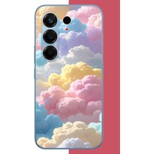 Aksesuarist Tecno Camon 50 Pro Uyumlu Renkli Bulut Baskılı Silikon Kılıf
