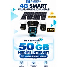 O-Kam Pro 4g Solar 4 Lens Ptz Güvenlik Kamerası – 2 Yıl Geçerli 50 GB Türk Telekom Internet Hediyeli, 355° Hareket, Renkli Gece Görüşü, Çift Yönlü Ses, Hareket Algılama, Çift Yönlü Ses, Hareket Algıla