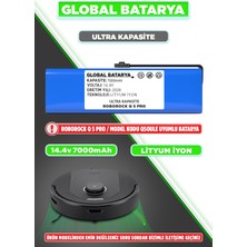 Global Batarya Roborock Q5 Pro Uyumlu Robot Süpürge Bataryası 14.4V 7000MAH Li-Ion Pil (Ultra Kapasite)