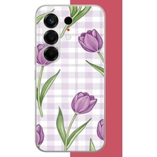 Aksesuarist Tecno Camon 50 Uyumlu Mor Lale Baskılı Silikon Kılıf