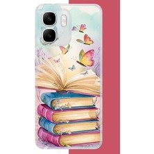 Aksesuarist Infinix Smart 10 Uyumlu Kelebekli Kitaplar Baskılı Silikon Kılıf