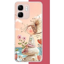 Aksesuarist Infinix Smart 10 Uyumlu Bahçede Hayal Kuran Kız Baskılı Silikon Kılıf