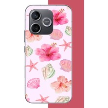 Aksesuarist Honor 600 Uyumlu Pembe Çiçek Baskılı Silikon Kılıf