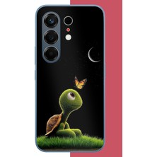Aksesuarist Tecno Camon 50 Pro Uyumlu Ay Işığındaki Minik Kaplumbağa Baskılı Silikon Kılıf
