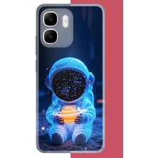 Aksesuarist Infinix Smart 10 Uyumlu Yıldızlı Astronot Baskılı Silikon Kılıf
