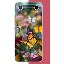 Aksesuarist Tecno Spark Slim 5g Uyumlu Kelebek Bahçesi Baskılı Silikon Kılıf