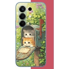 Aksesuarist Tecno Camon 50 Pro Uyumlu Posta Kutusundaki Kedi Baskılı Silikon Kılıf