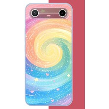 Aksesuarist Tecno Spark Slim 5g Uyumlu Gökkuşağı Girdap Baskılı Silikon Kılıf