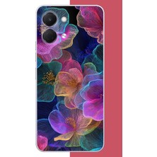 Aksesuarist Tecno Spark Go 3 Uyumlu Neon Çiçekler Baskılı Silikon Kılıf