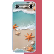 Aksesuarist Tecno Spark Slim 5g Uyumlu Turuncu Deniz Yıldızı Baskılı Silikon Kılıf