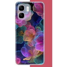 Aksesuarist Infinix Smart 10 Uyumlu Neon Çiçekler Baskılı Silikon Kılıf
