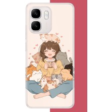 Aksesuarist Infinix Smart 10 Uyumlu Kawaii Yavru Kediler Baskılı Silikon Kılıf