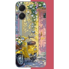 Aksesuarist Tecno Spark Go 2 Uyumlu Sarı Mobilet Baskılı Silikon Kılıf