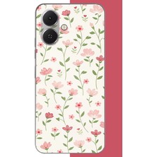 Aksesuarist Tecno Spark Go 2 Uyumlu Pembe Çiçekli Pattern1 Baskılı Silikon Kılıf