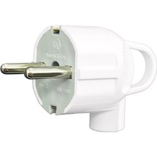 De-Pa 11103 Topraklı Kulplu Erkek L Fiş Beyaz 16A 220-250V P+N+E