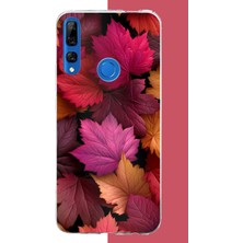 Aksesuarist Honor 9x Uyumlu Kızıl Sonbahar Yaprakları Baskılı Silikon Kılıf