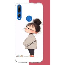 Aksesuarist Honor 9x Uyumlu Kawaii Sinirli Kız Baskılı Silikon Kılıf