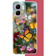 Aksesuarist Infinix Smart 10 Uyumlu Kelebek Bahçesi Baskılı Silikon Kılıf