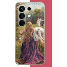 Aksesuarist Tecno Camon 50 Uyumlu Mor Elbiseli Kadın Baskılı Silikon Kılıf