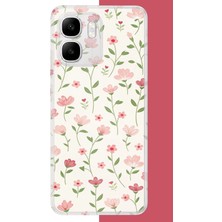 Aksesuarist Infinix Smart 10 Uyumlu Pembe Çiçekli Pattern1 Baskılı Silikon Kılıf