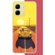 Aksesuarist Infinix Smart 10 Uyumlu Gün Batımına Yolculuk Baskılı Silikon Kılıf
