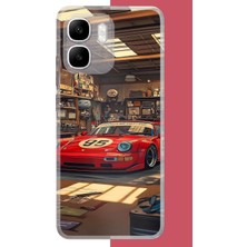 Aksesuarist Infinix Smart 10 Uyumlu Kırmızı Porsche Baskılı Silikon Kılıf