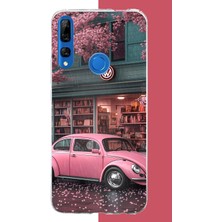 Aksesuarist Honor 9x Uyumlu Pembe Vos Vos Baskılı Silikon Kılıf