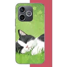 Aksesuarist Honor 600 Uyumlu Uyuyan Kedi Baskılı Silikon Kılıf